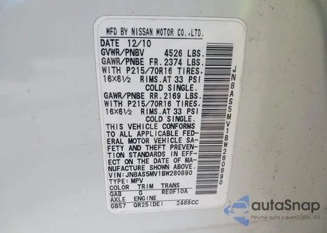 2011 Nissan Rogue S z USA, uszkodzony, nr VIN JN8AS5MV1BW280890